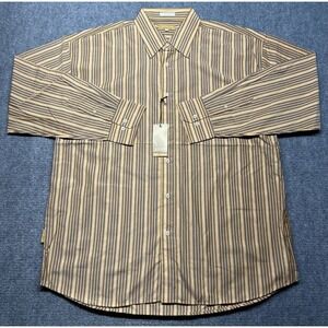 Vintage Koman Sport Shirt Mens 3XL Multicolor Striped Button Long Sleeve Y2K New